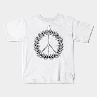 Peace symbol with olive tree Kids T-Shirt